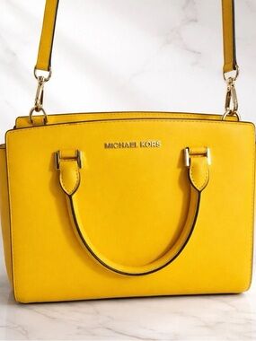 Michael Kors Bright Yellow Leather Satchel